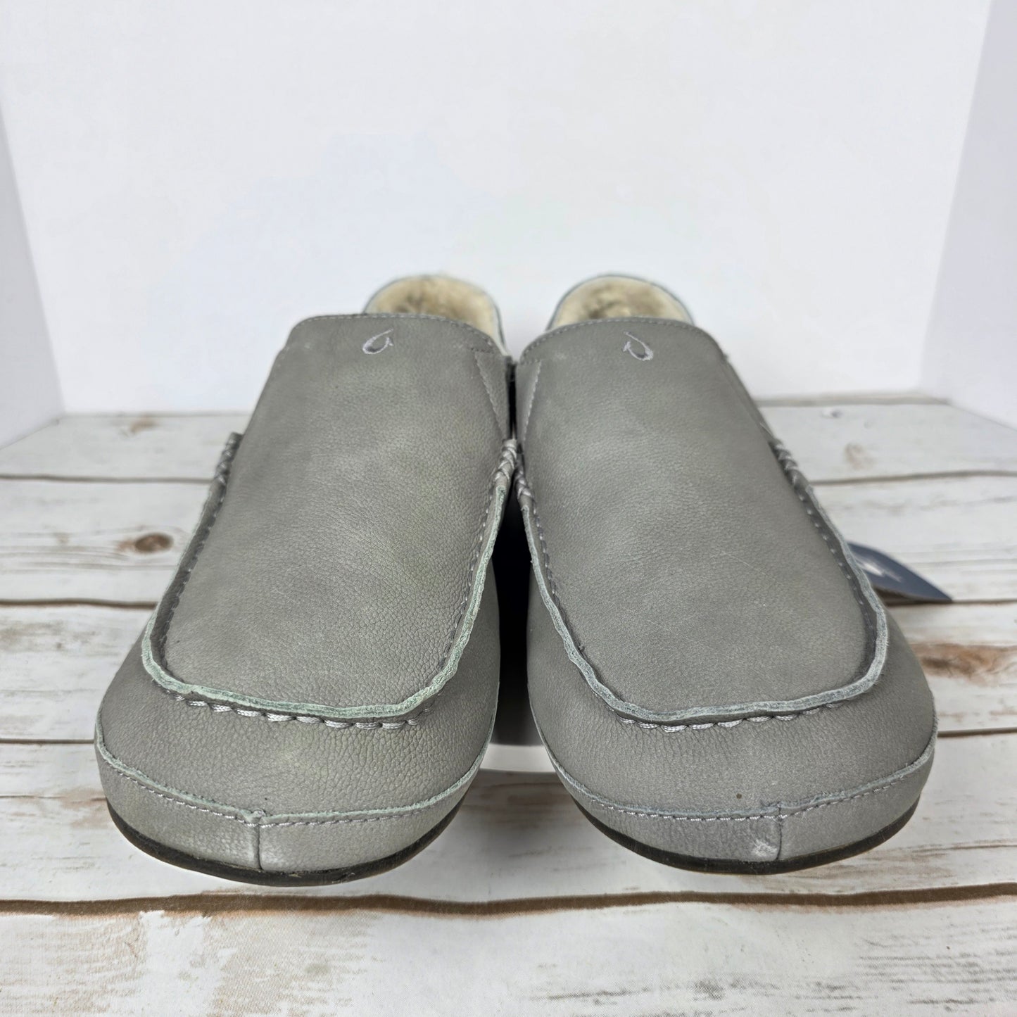 NWT New Men's Olukai Moloa Slippers Sharkskin Gray US Size 12M 10252-GWGW