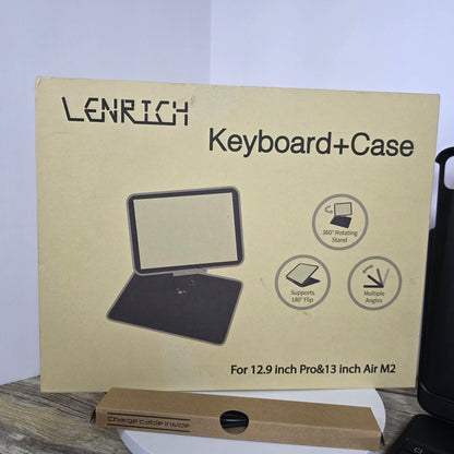 NIB New LENRICH Keyboard+Case for 12.9" Pro & 13" Air M2