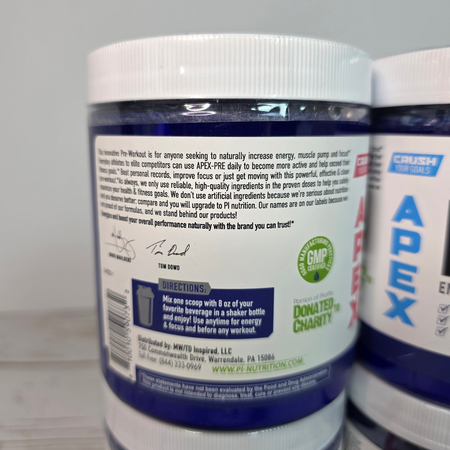 4 Bottles New PERFORMANCE INSPIRED Nutrition APEX Pre Workout Powder Blue Raspberry/Strawberry Kiwi Increase Energy & Endurance Caffeine Beta Alanine All Natural Vegan Formula