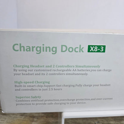 Charging Dock for Meta Quest 3/Quest 3S, Magnetic Charging Station for Oculus Quest 3 VR Headset & Controllers, with 2 Rechargeable 2100mAh Batteries, USB-C Charger and Cable, Supports LED Indicator