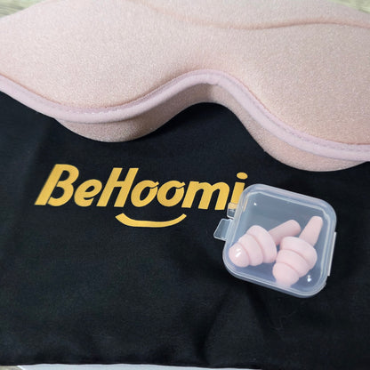 BeHoomi Sleep Mask w Ear Plugs Pink