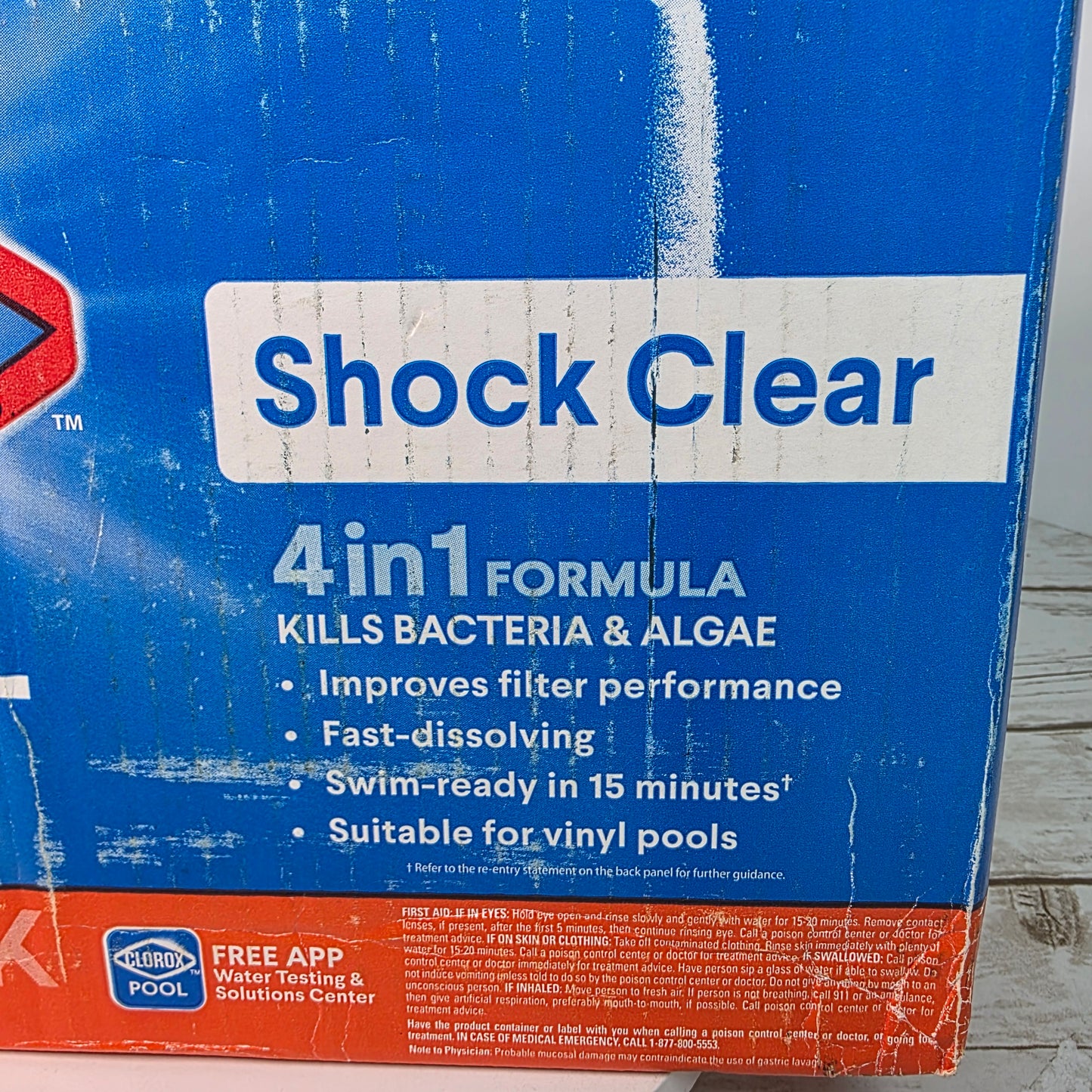 Clorox® Pool&Spa™ Shock Clear, for Crystal Clear Swimming Pool Water, Swim-ready in 15 minutes, Suitable for vinyl pools (12-Pack)