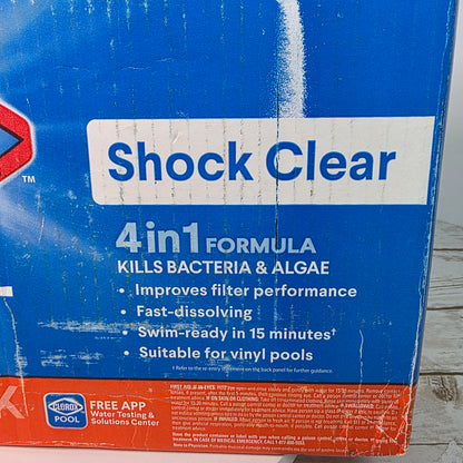Clorox® Pool&Spa™ Shock Clear, for Crystal Clear Swimming Pool Water, Swim-ready in 15 minutes, Suitable for vinyl pools (12-Pack)