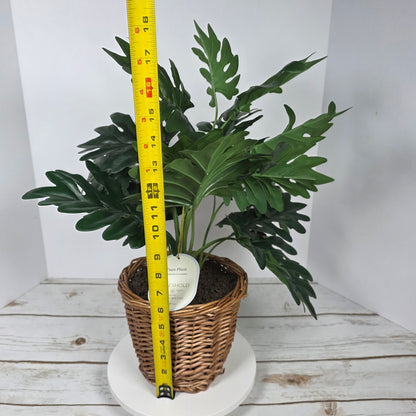 NWT New Threshold Studio McGee Faux Plant in Wooden Basket 065 07 6268