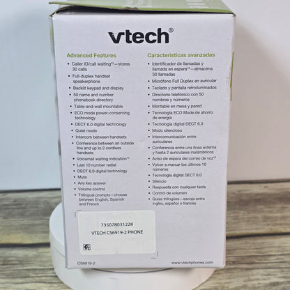 Vtech Cordless Phone System 2 Handset w/ Caller ID CS 6919-2
