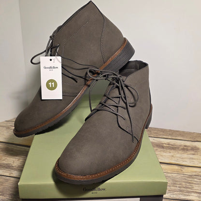 NIB New Goodfellow Men's Jerad Boots Gray Lace Up Shoes 098 00 6155
