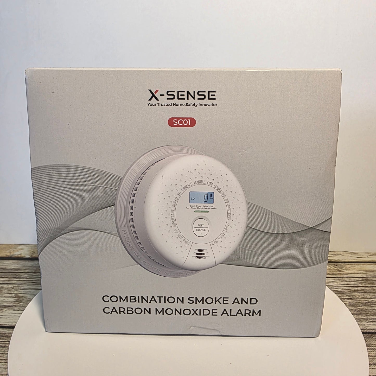 X-Sense Smoke Detector Carbon Monoxide Detector Combo, 10-Year Battery Smoke Detector with Display, Standalone Model SC01, Single Pack