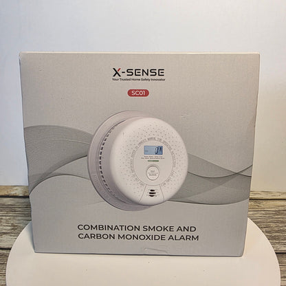 X-Sense Smoke Detector Carbon Monoxide Detector Combo, 10-Year Battery Smoke Detector with Display, Standalone Model SC01, Single Pack