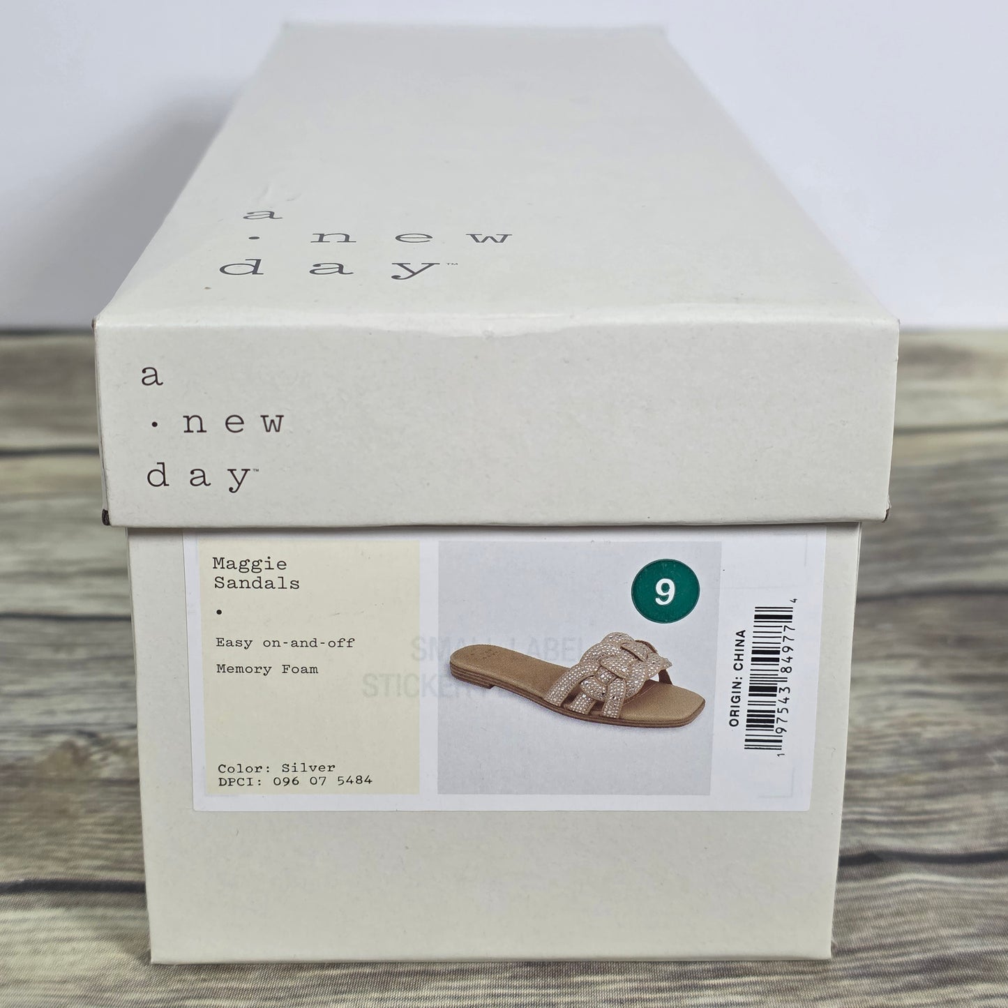 NIB New A New Day Maggies Sandals Slides Silver Women's 9