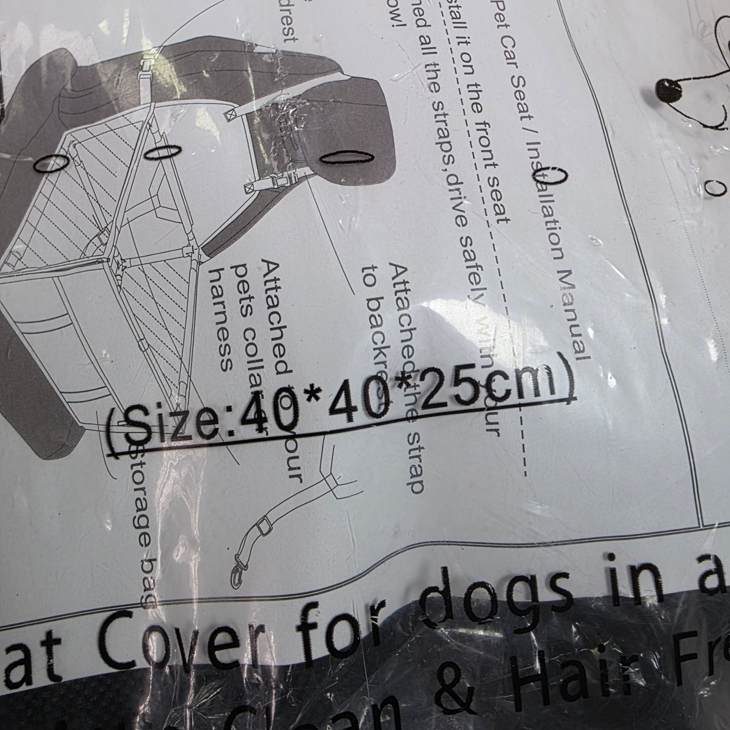 HIPPIH Foldable Dog Car Booster Seat With Paw Print Design