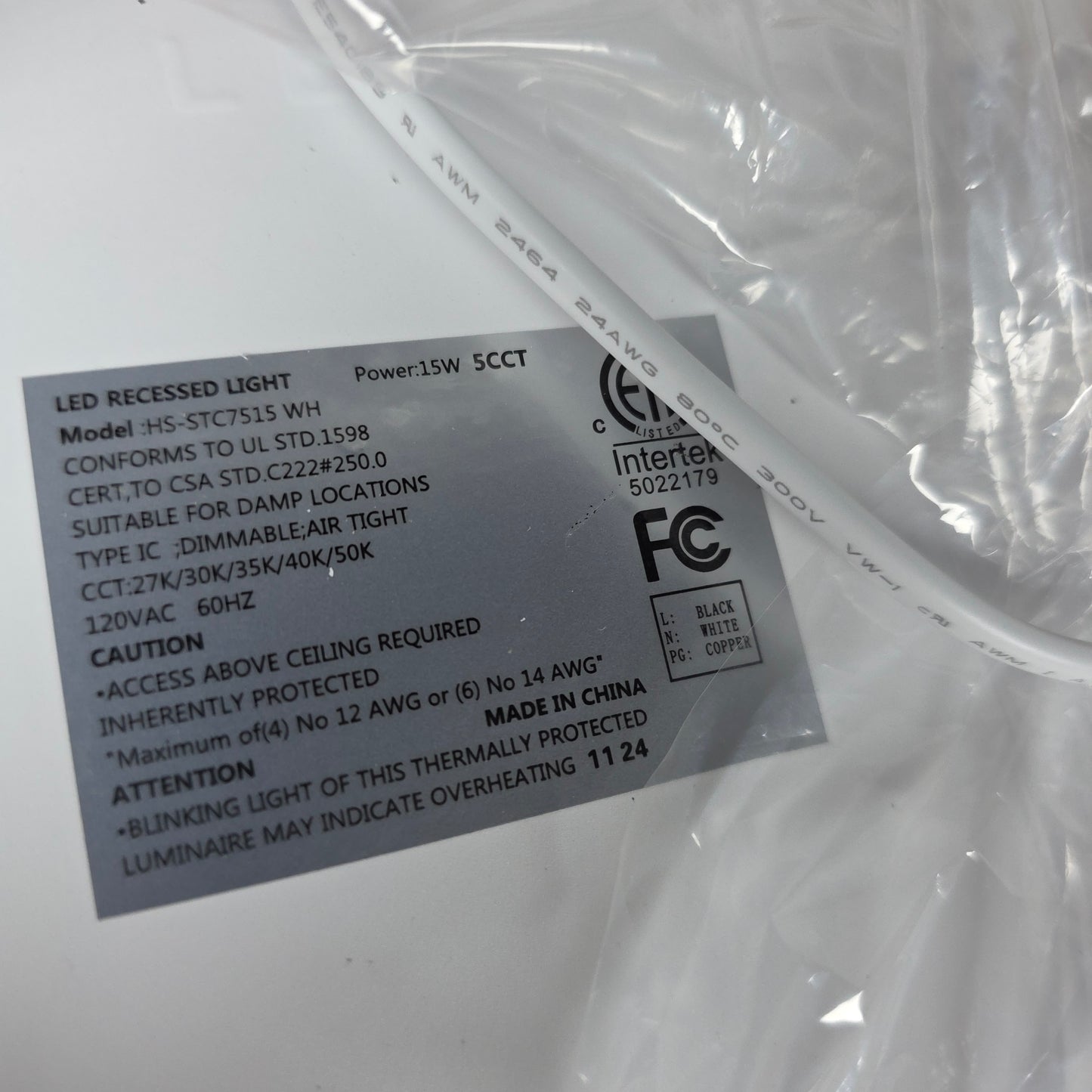 NIOB New Amico 12-Pack 7" 5CCT IN 1 LED Recessed Light A18GL011012009