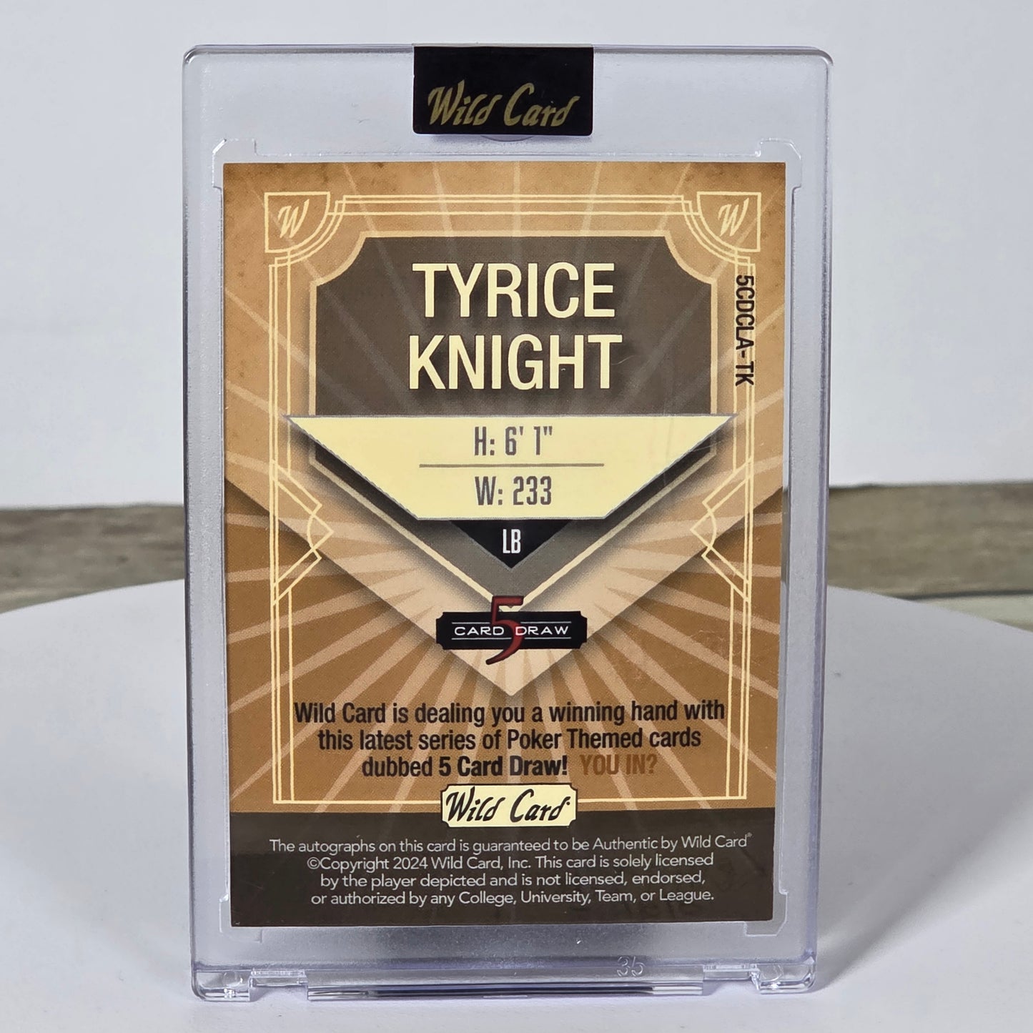 Autographed Tyrice Knight Wild Card 5 Card Draw 1/3