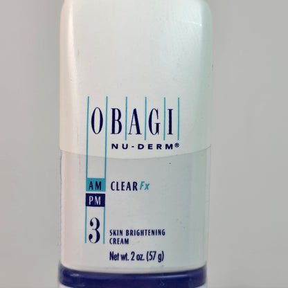 New OBAGI Nu-Derm AM/FM Clear FX #3 Skin Brightening Cream 2 oz