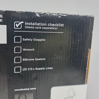 NIOB New Glacier Bay Two Handle Bathroom Faucet 4 in Centerset Matte Black 1005 546 566