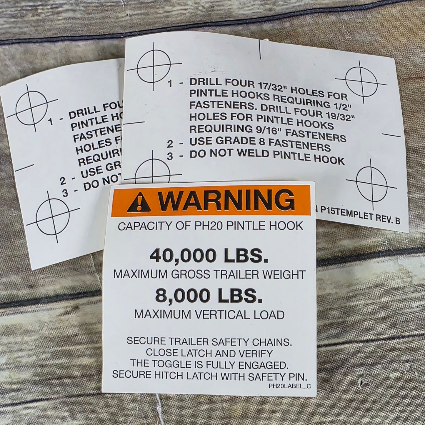 20-Ton Pintle Hook Capacity Hitch Receiever Hook Black