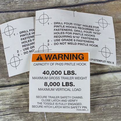 20-Ton Pintle Hook Capacity Hitch Receiever Hook Black