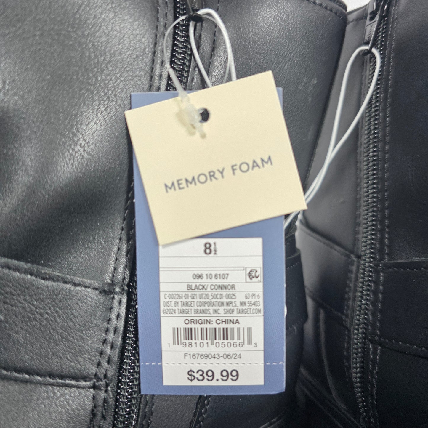 NIB New Universal Thread Connor Ankle Boots Black Biker Womens 8.5 / 9