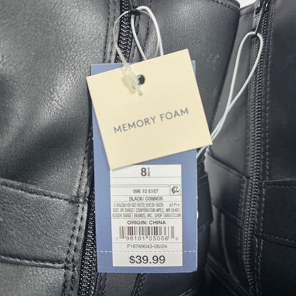 NIB New Universal Thread Connor Ankle Boots Black Biker Womens 8.5 / 9