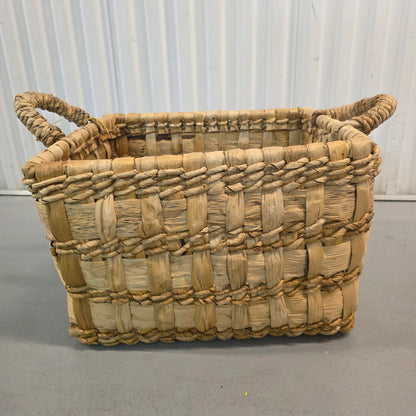 NWT New Threshold Woven Floor Basket Rataan & Banana Bark 18Lx16Wx12H