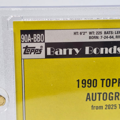 Barry Bonds 2025 Topps Series 1 #90A-BBO 1990 ON CARD Auto Gold SP 33/50