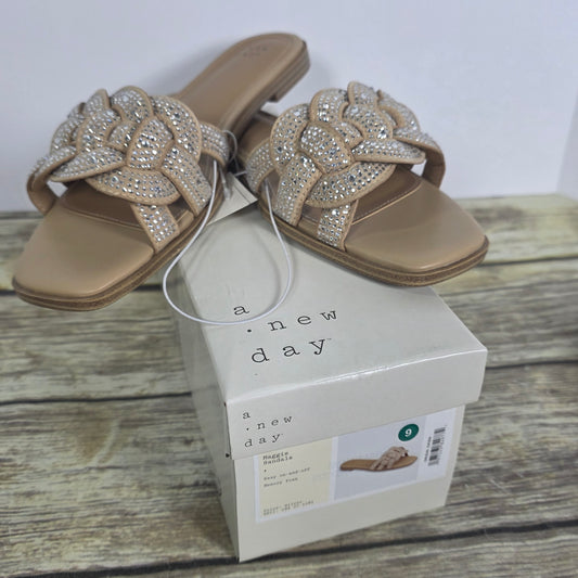 NIB New A New Day Maggies Sandals Slides Silver Women's 9