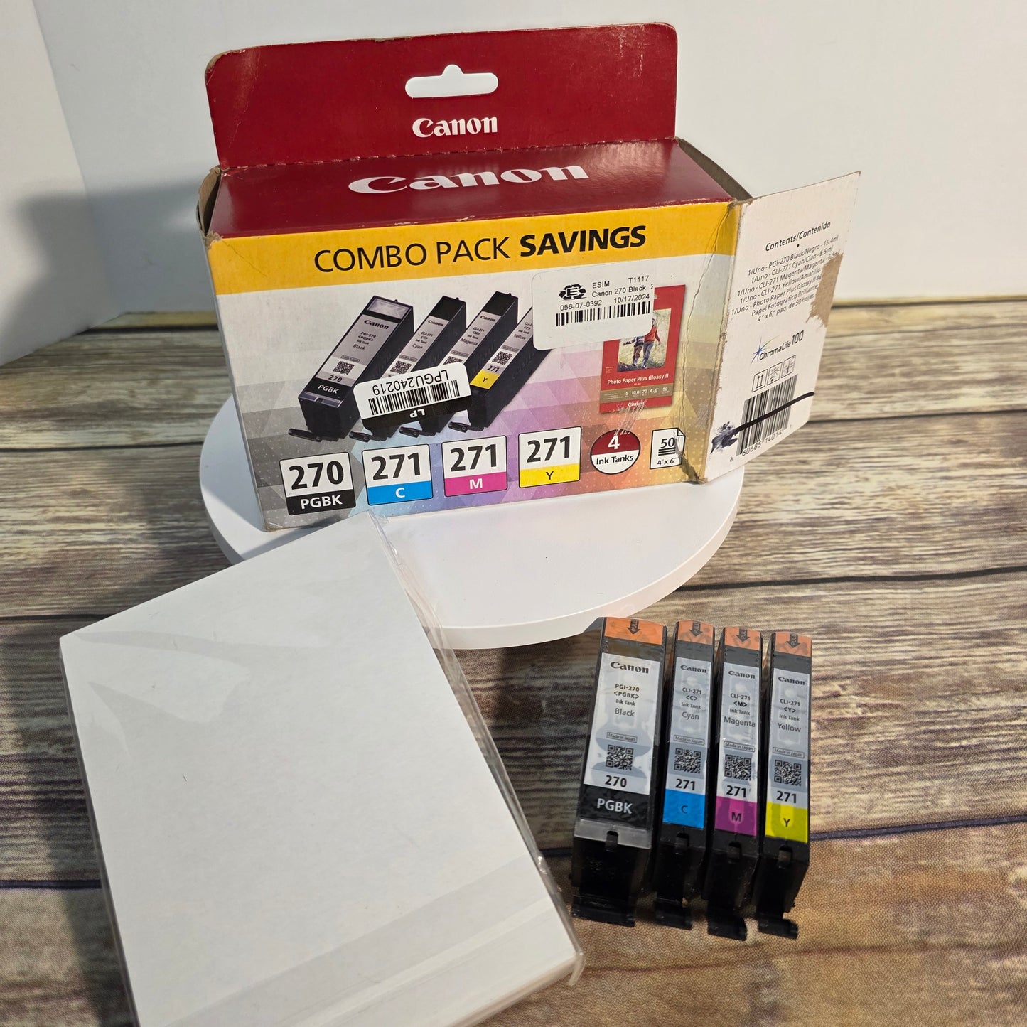 NIOB New Canon PGI-270/CLI-271 Combo Ink Pack Black Cyan Magenta Yellow Expired
