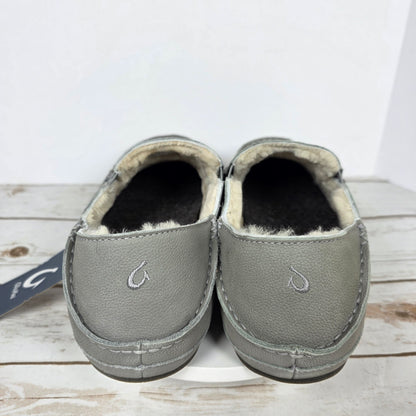NWT New Men's Olukai Moloa Slippers Sharkskin Gray US Size 12M 10252-GWGW