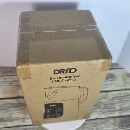 NIB New DREO BaristaMaksr Milk Frother Model No. DR-KMF001 Stainless Steel