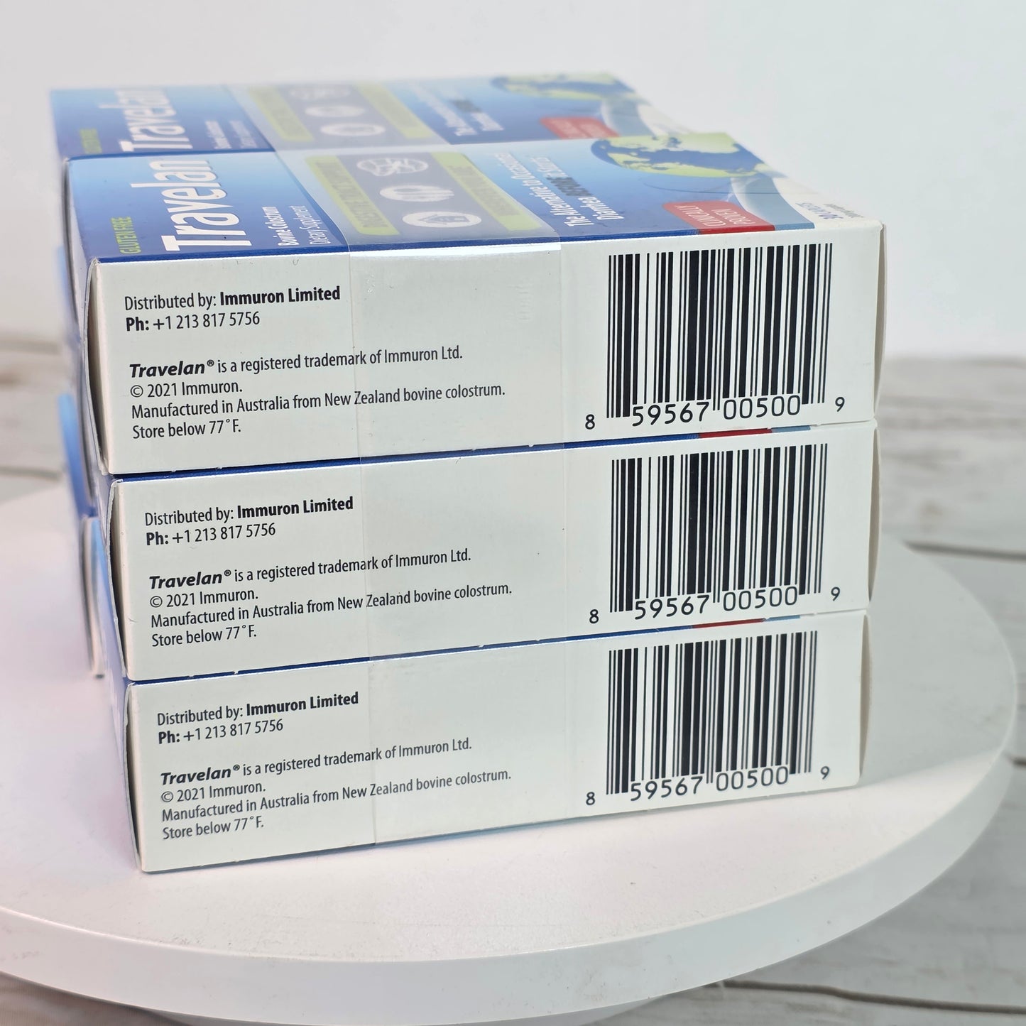 Lot of 6 NIB New Travelan Bovine Colostrum Dietary Supplements 200mg/Caplet 30 Caplets/Box