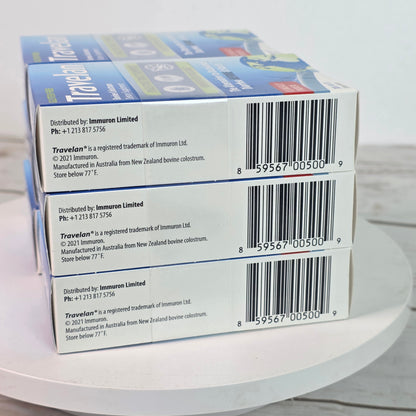 Lot of 6 NIB New Travelan Bovine Colostrum Dietary Supplements 200mg/Caplet 30 Caplets/Box