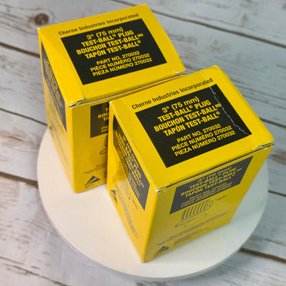 Set of 2 NIB New CHERNE 3" (75 mm) Test-Ball Plug for Pipes & Drains Part No. 270032