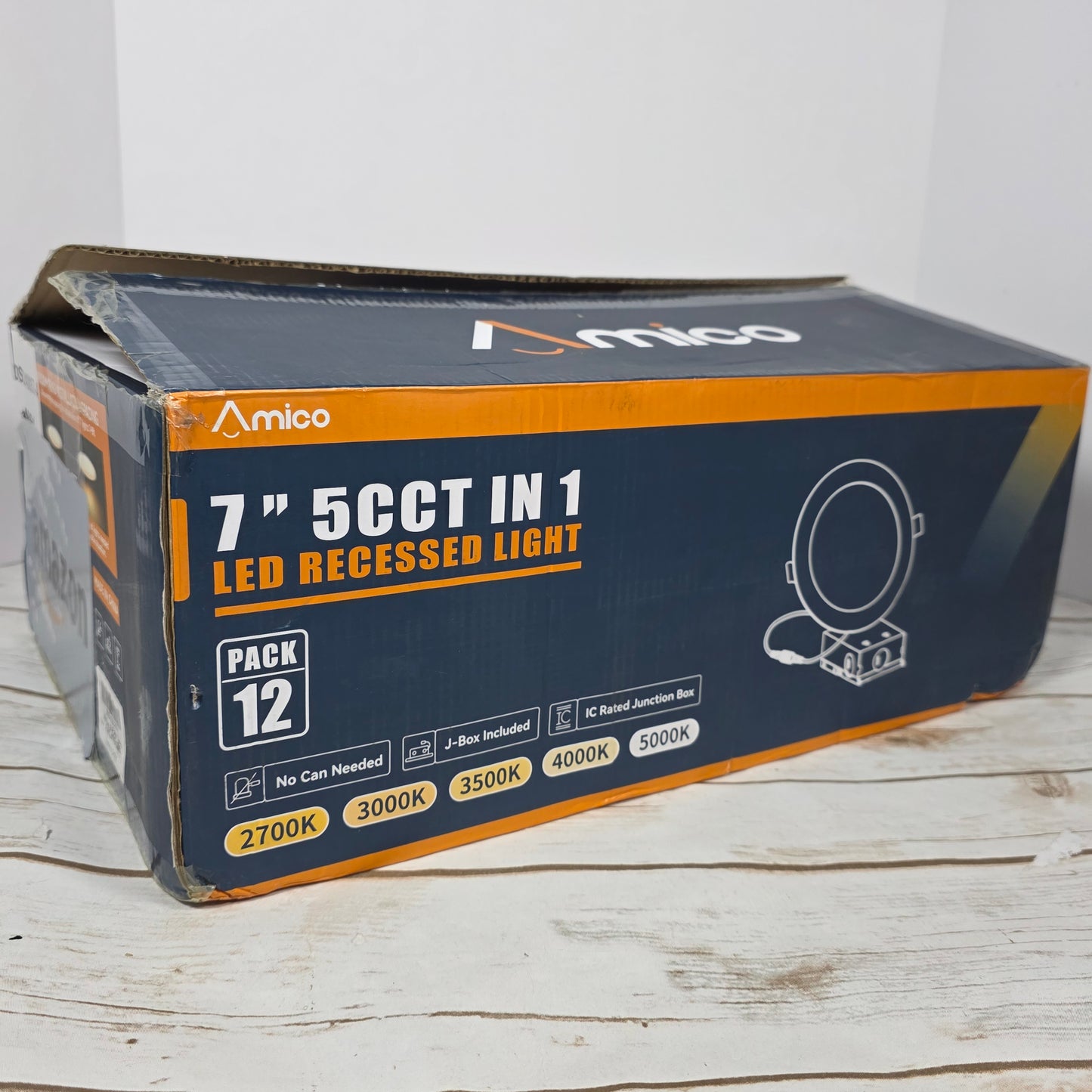 NIOB New Amico 12-Pack 7" 5CCT IN 1 LED Recessed Light A18GL011012009