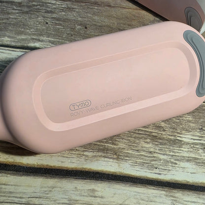NIOB New TYMO Rovy Wave Curling Iron Pink Hair Styling Curling Iron Hair Crimper Waver - TYMO ROVY Beach Waves Curling Wand, Ionic Deep Waver Hair Curler Tool with Ceramic 3 Barrel for Women, Dual Voltage, Anti-Scald, Easy to Use, Pink, 1.25 Inch