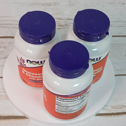 3 Bottles of New NOW Glucosamine & Chondroitin w/ MSM Joint Health