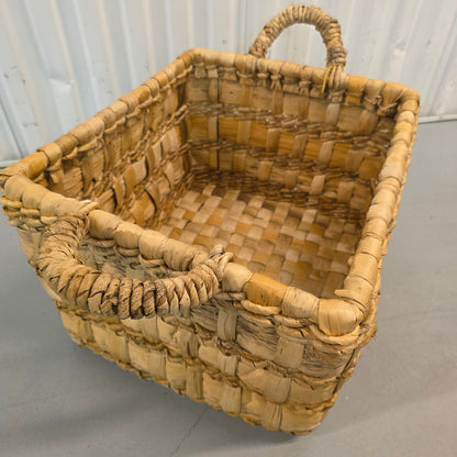 NWT New Threshold Woven Floor Basket Rataan & Banana Bark 18Lx16Wx12H