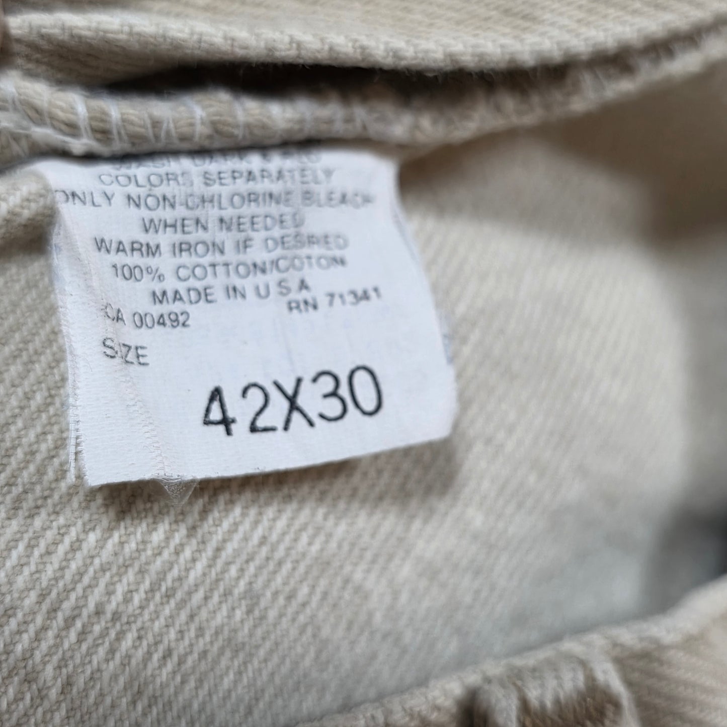 Men's L.L. Bean West Branch Tan Khaki Work Pants 42x30
