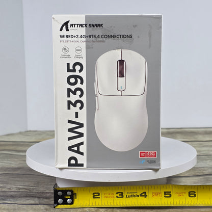 NIOB New ARTIC SHARK X3-Mouse PAW-3395 White Wired+2.4G+BT5.4 Connections