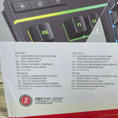 NIB New HyperX Alloy Core RGB Gaming Keyboard