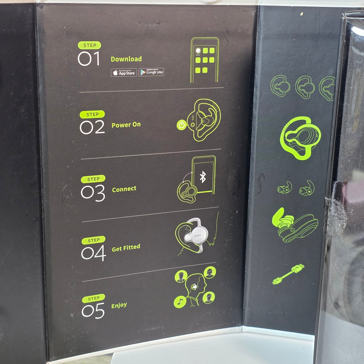 NIOB New BONX GRIP Pack of 2 Bluetooth Headsets Audio Conversation Systems