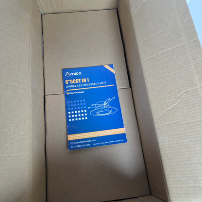 New Amico 6"5CCT IN 1  Gimbal LED Recessed Lights 4 Pack