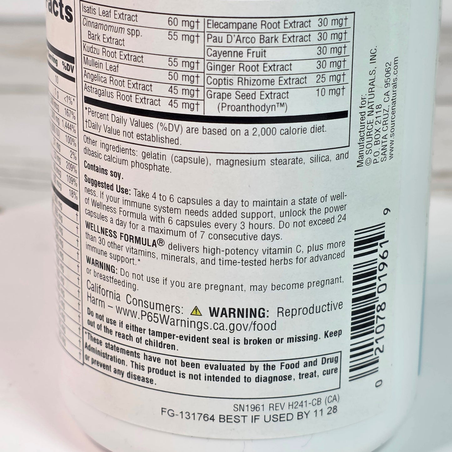 2 Bottles New Source Naturals Wellness Formula Advanced Immune Support