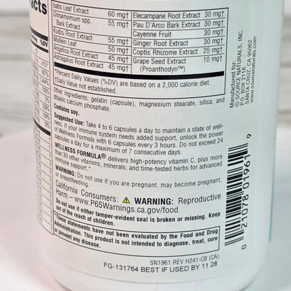 2 Bottles New Source Naturals Wellness Formula Advanced Immune Support