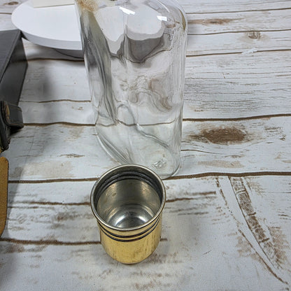 Vintage Faux Leather Transistor Radio Hidden Glass Flask