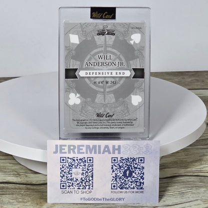 2023 Wild Card 5 Card Draw Autographed Will Anderson Jr. JOKER CASE HIT 1/1