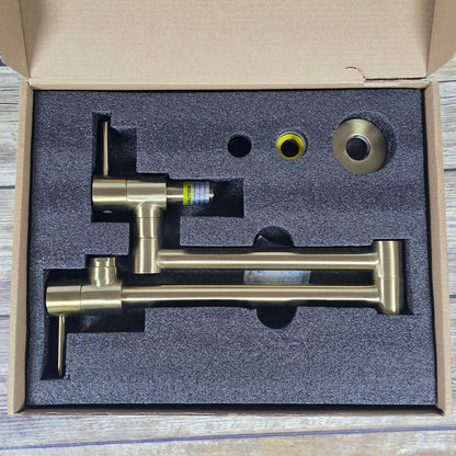 NIB KES Gold Pot Filler with Heat-Resistant Cartridge, 26" Brushed Gold Pot Filler Faucet Over Stove