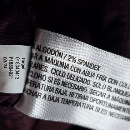 NWT New Women's A New Day Straight Leg High Rise Pants 8 R Burgundy X2EE61