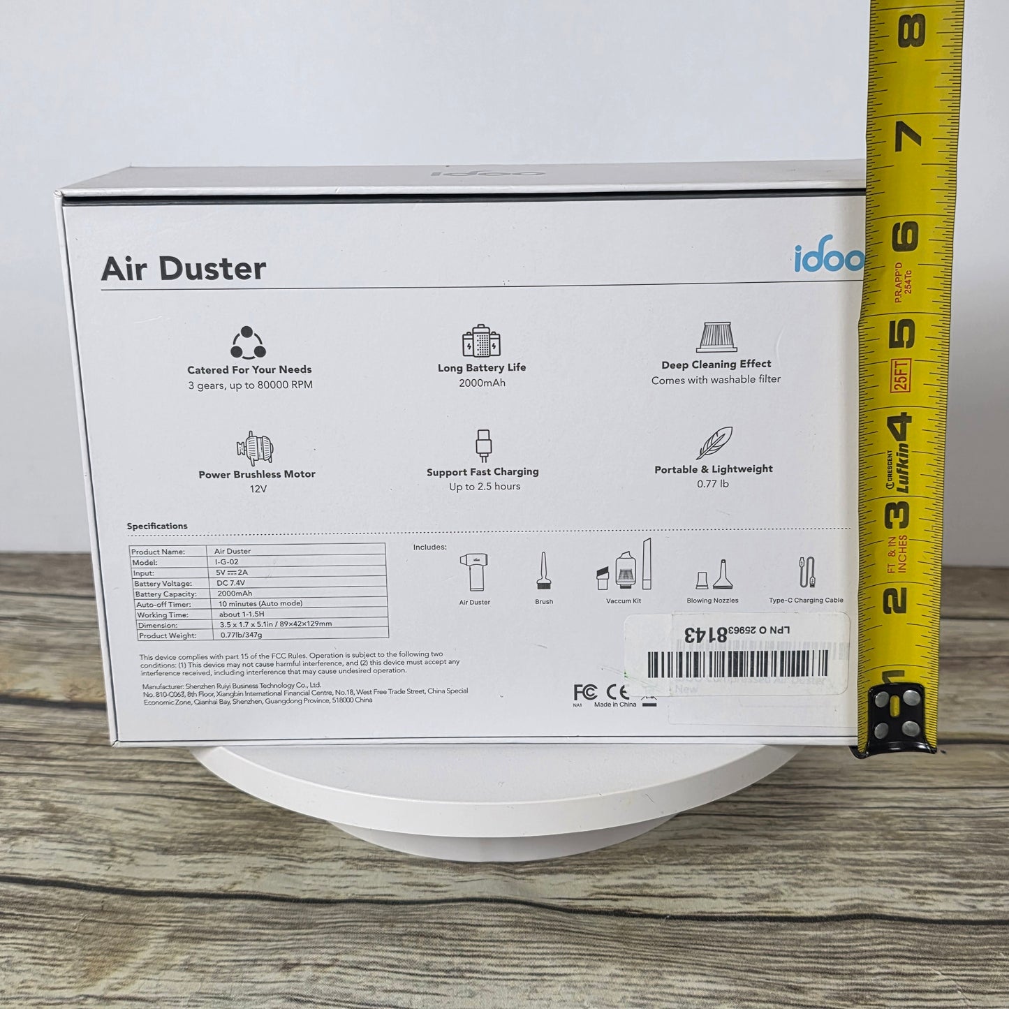 NIOP Idoo Air Duster with Attachments I-G-02 Black