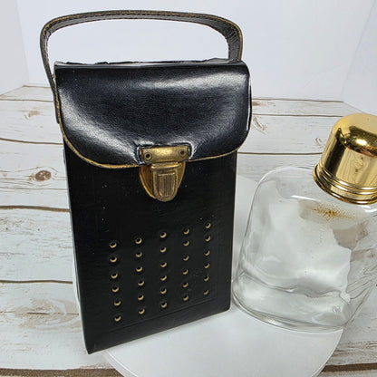 Vintage Faux Leather Transistor Radio Hidden Glass Flask