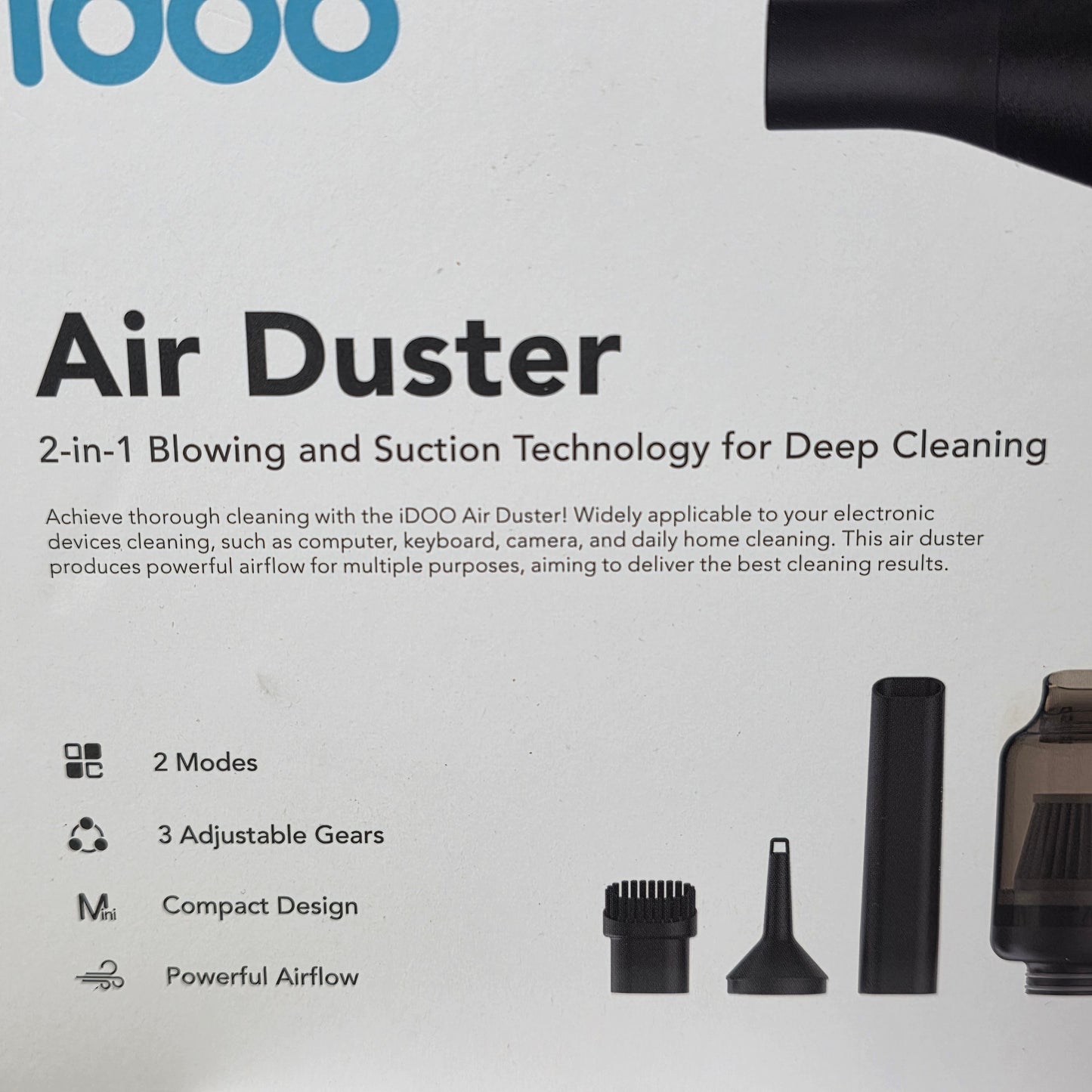 NIOP Idoo Air Duster with Attachments I-G-02 Black