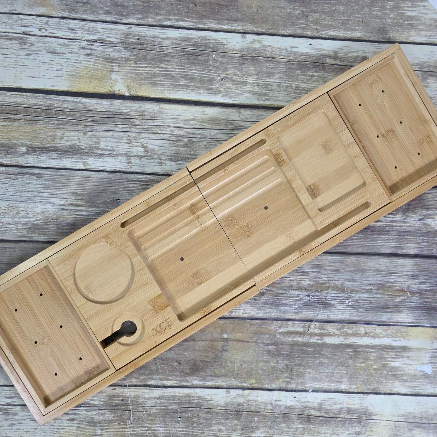 New Luxury Spa Style Divided Wooden Bath Tray